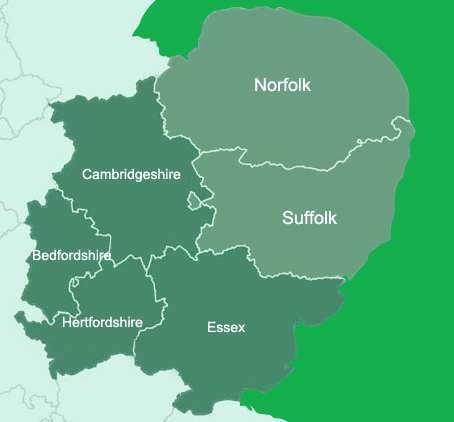 norfolk and suffolk map